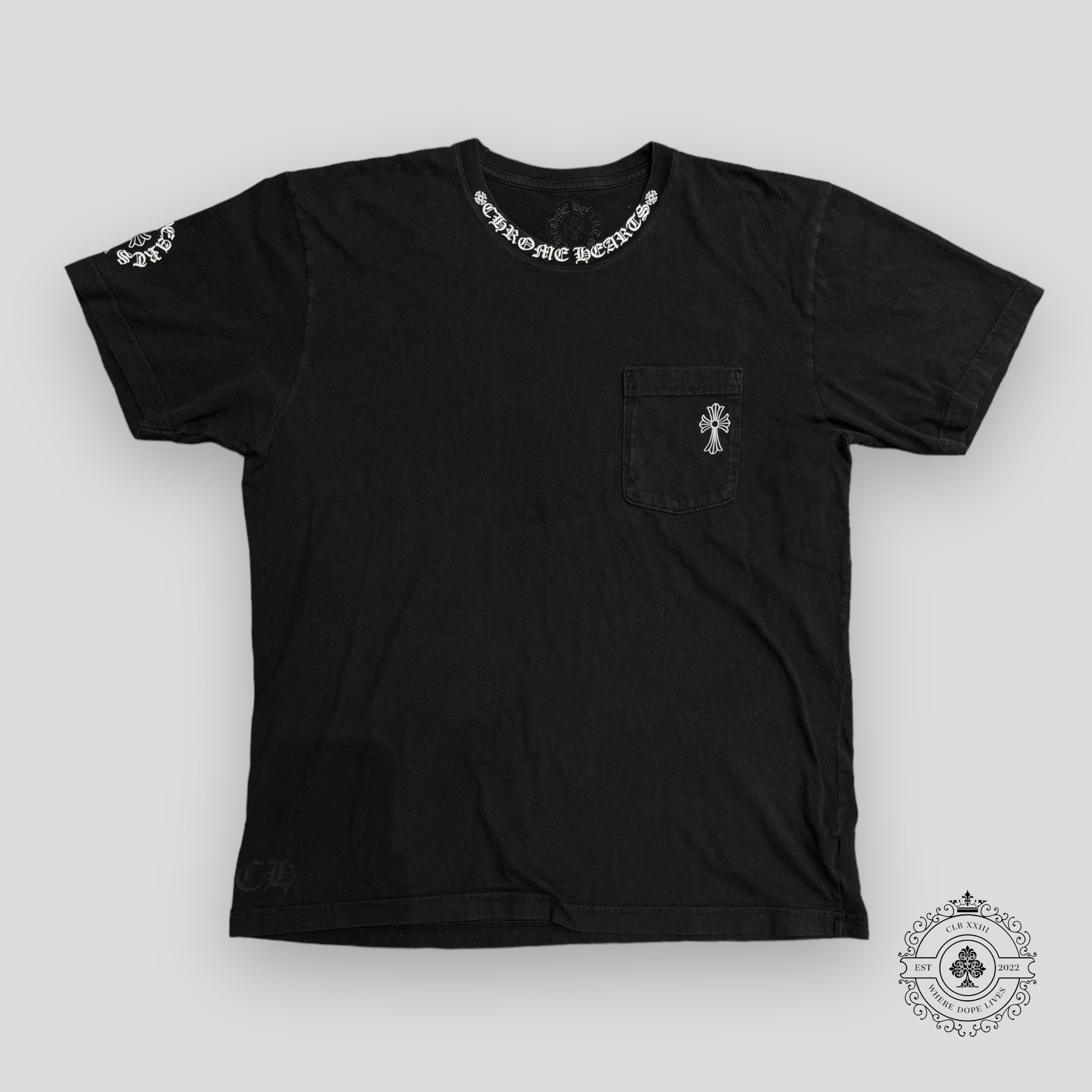 Chrome Hearts Neck Logo Pocket T-Shirt in Black