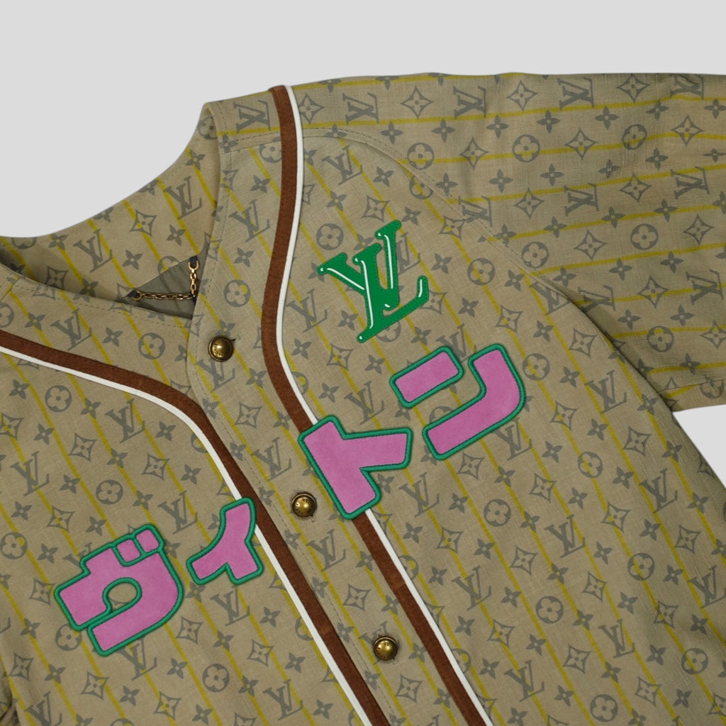 Louis Vuitton Leather Baseball Shirt in Tan