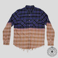 Amiri Bleached Flannel Button Up in Blue