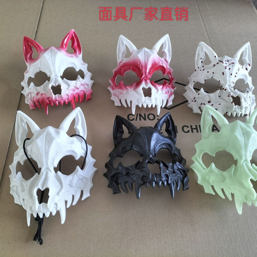 Masque demi-visage de tigre d'Halloween