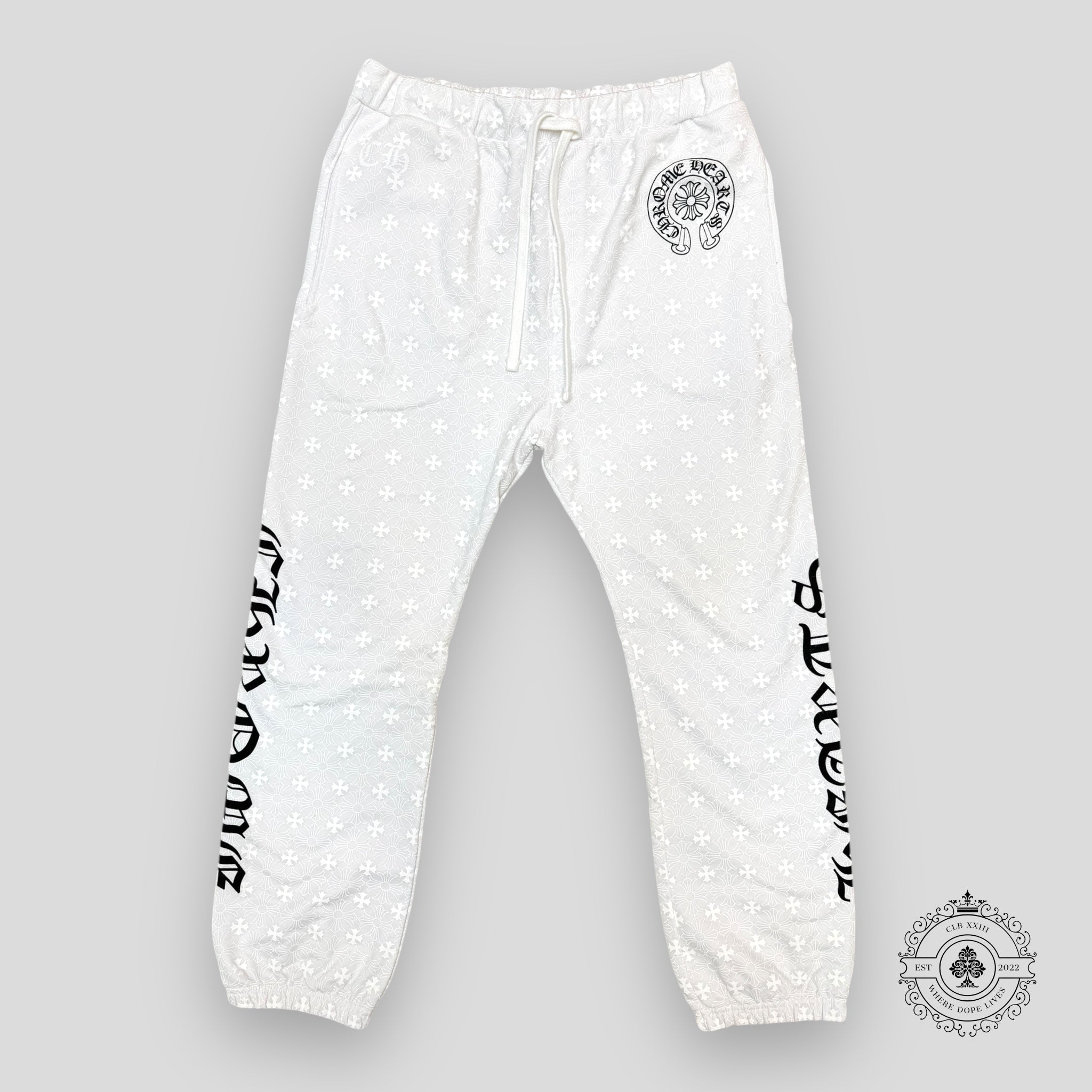 Chrome Hearts All Over Monogram Sweatpants in White
