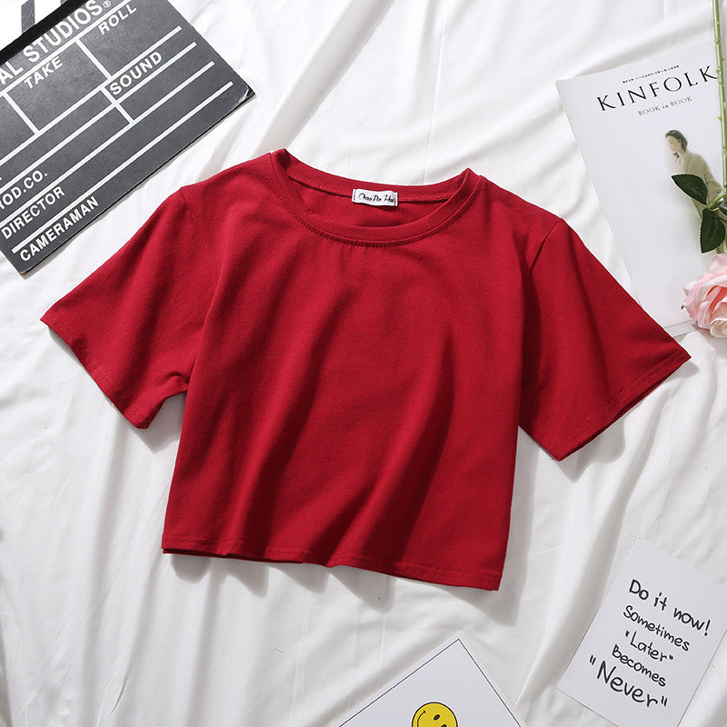 T-shirt court uni polyvalent pour étudiantes