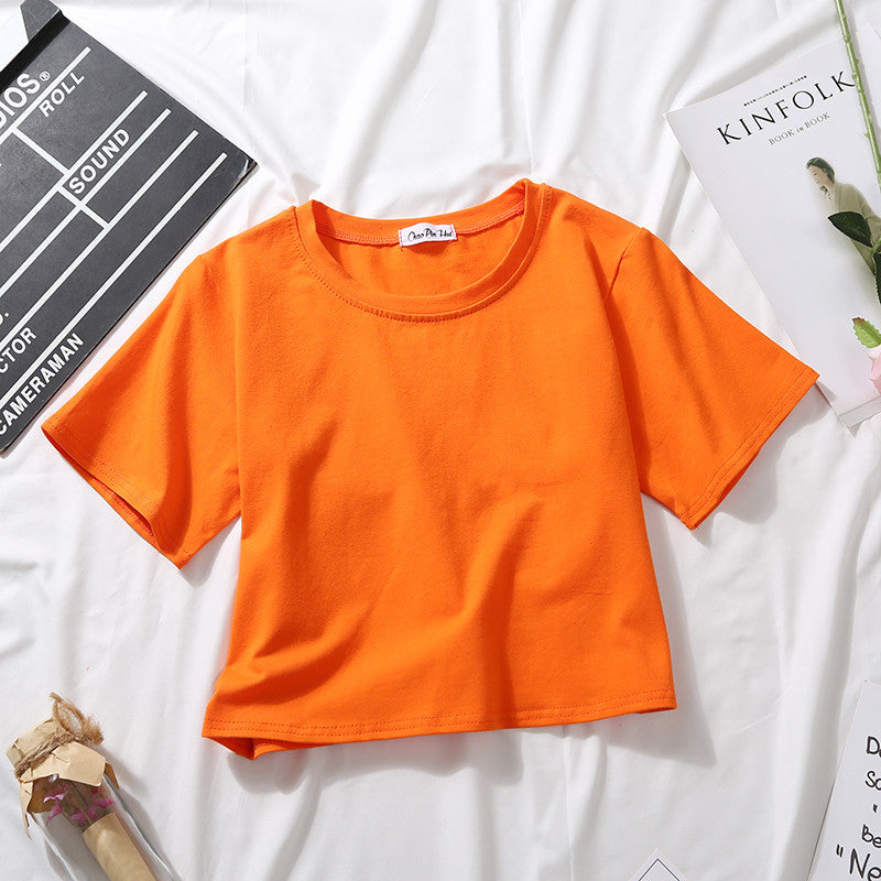 T-shirt court uni polyvalent pour étudiantes