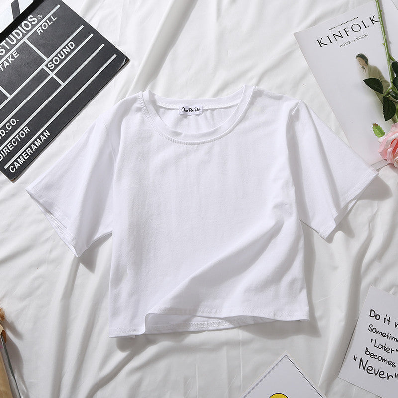 T-shirt court uni polyvalent pour étudiantes