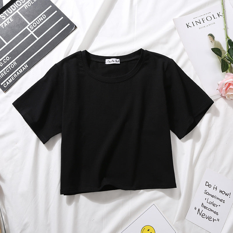 T-shirt court uni polyvalent pour étudiantes