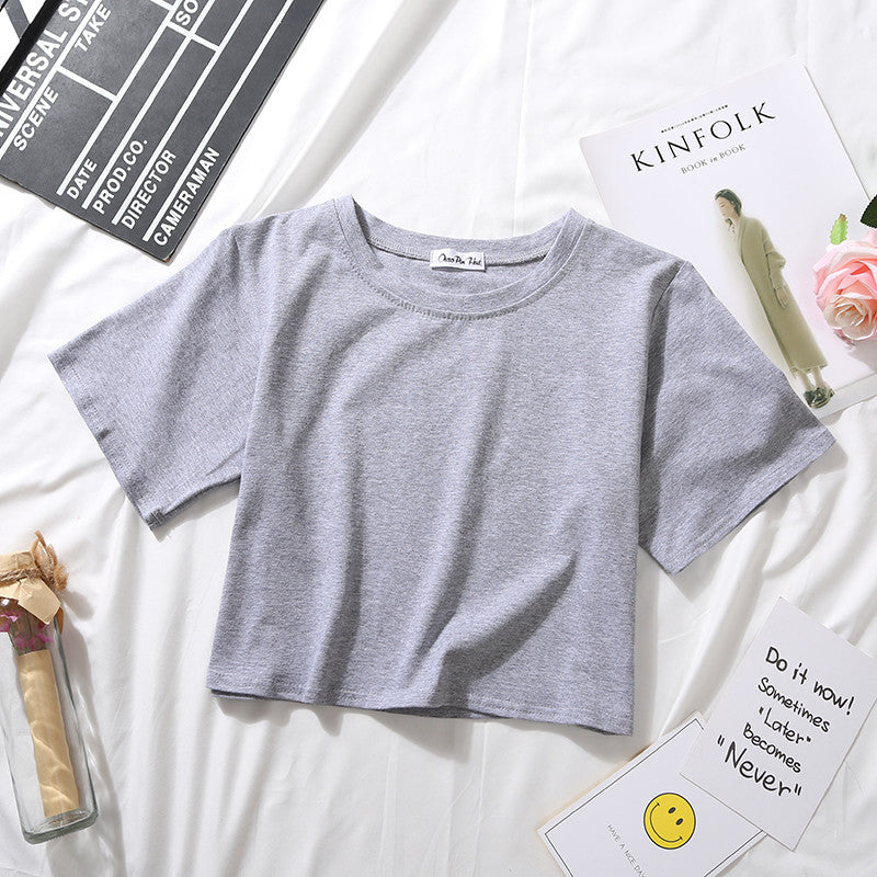 T-shirt court uni polyvalent pour étudiantes