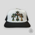 Chrome Hearts Triple Cross Trucker Hat in White / Camo
