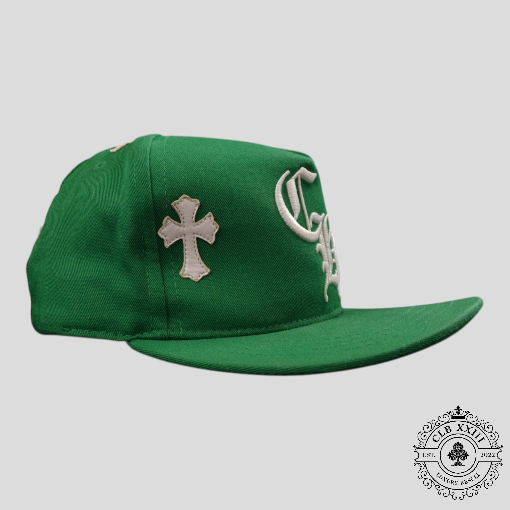 Chrome Hearts Cross Patch Hat in Green / White