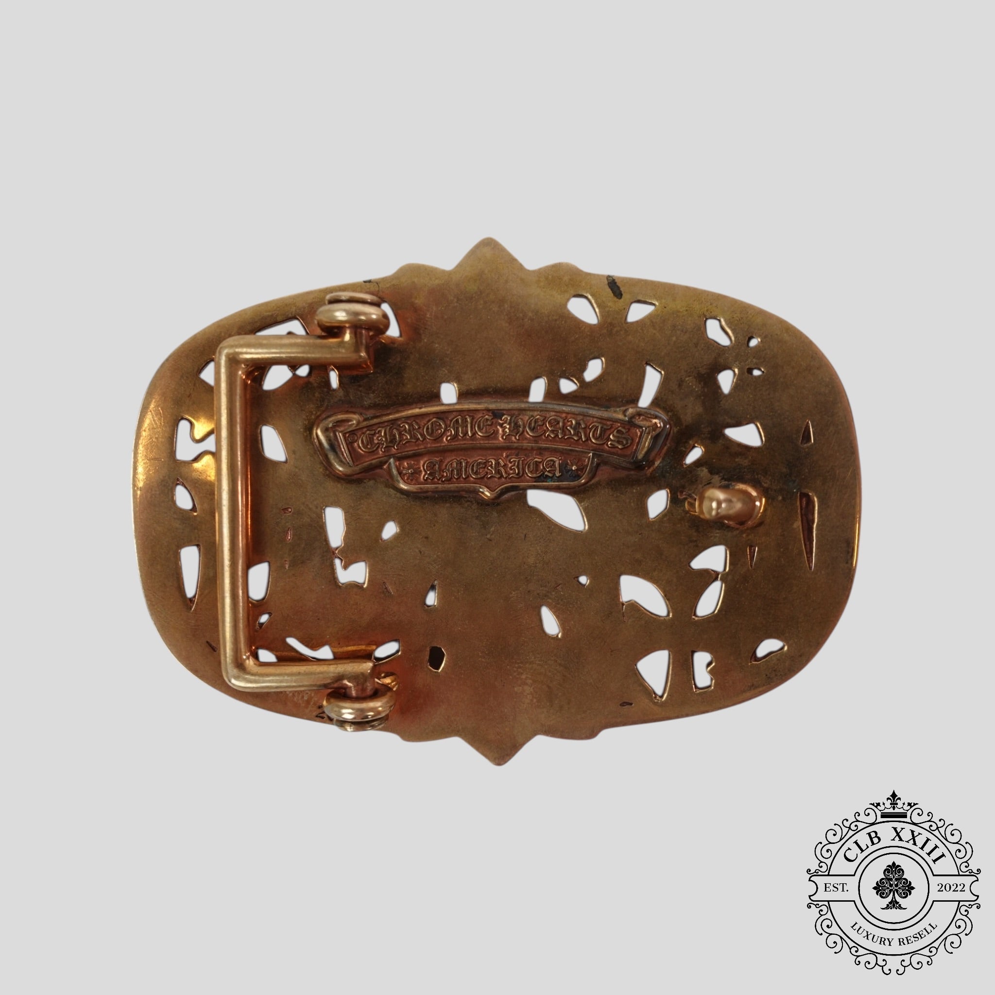 Chrome Hearts Cemetery Cross Buckle in Bronze