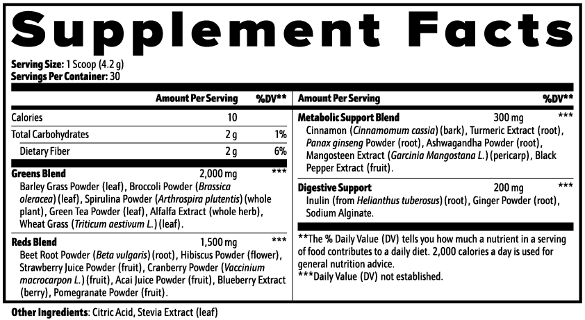 Greens & Reds Superfood Powder – Vegan Daily Nutrition