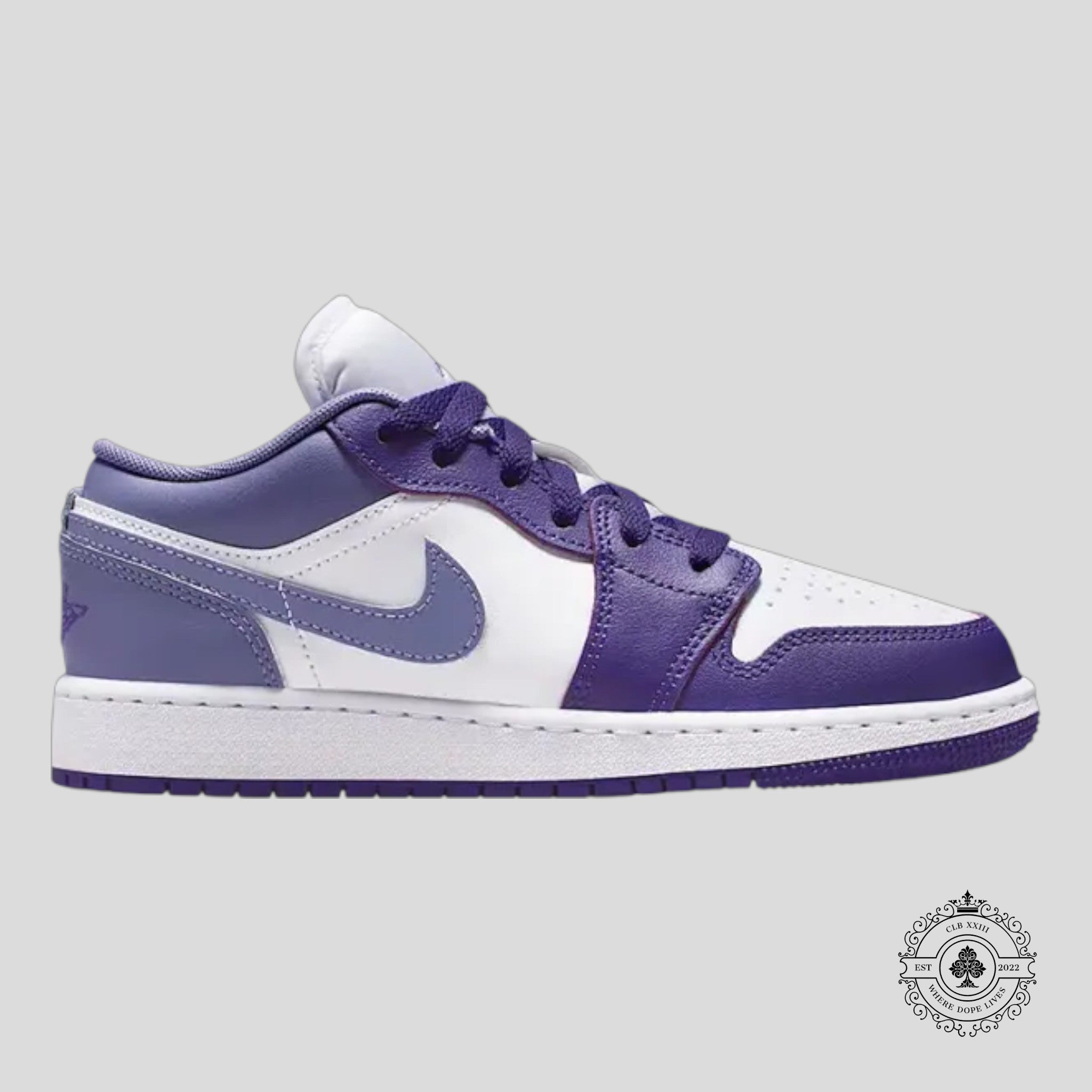 Air Jordan 1 Low Court Purple White Dusty Amethyst (GS)