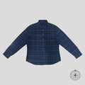 Chrome Hearts Loose Ends Cross Patch Flannel Shirt in Blue