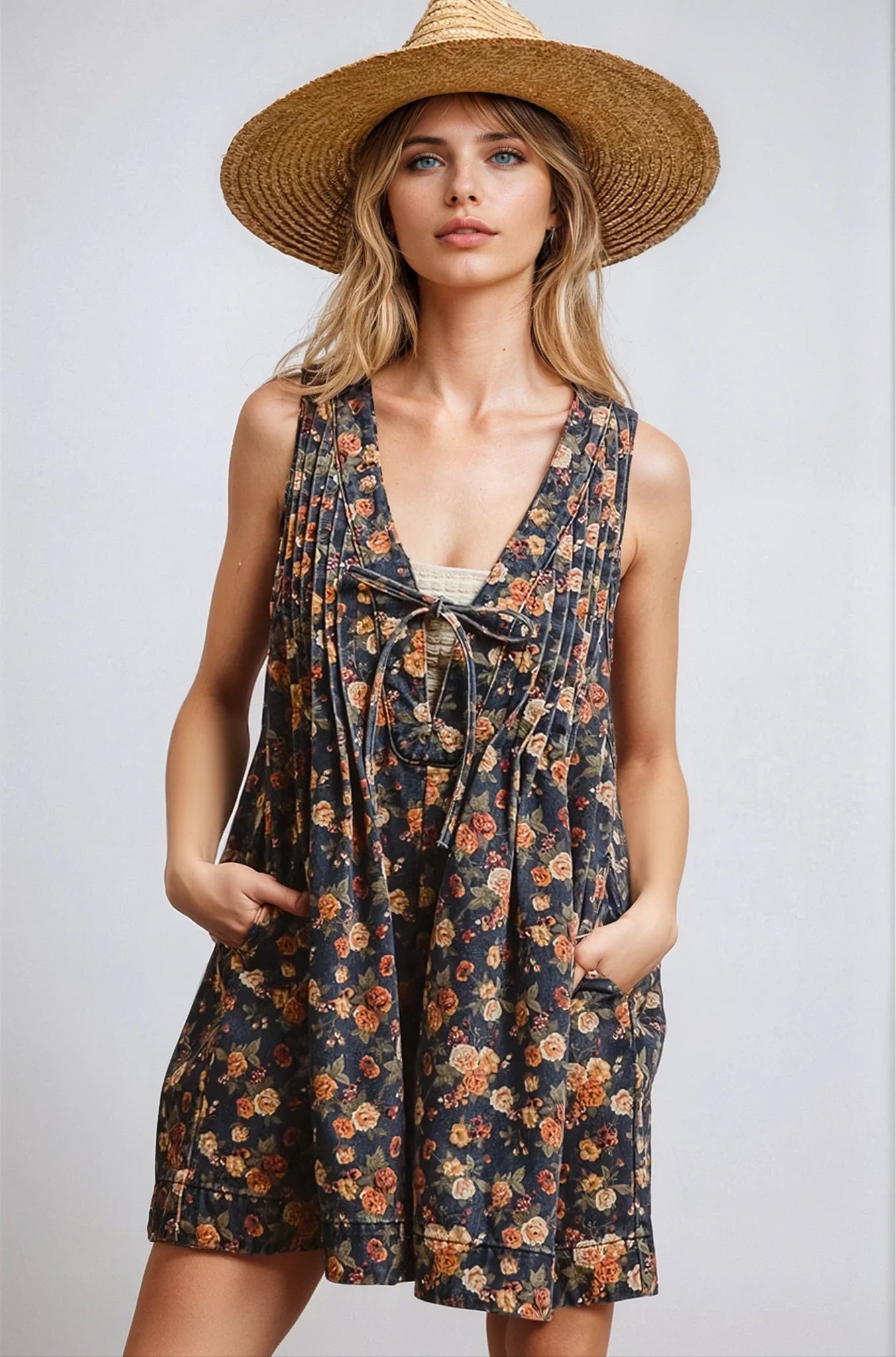 Salopette en jean Vintage Bloom