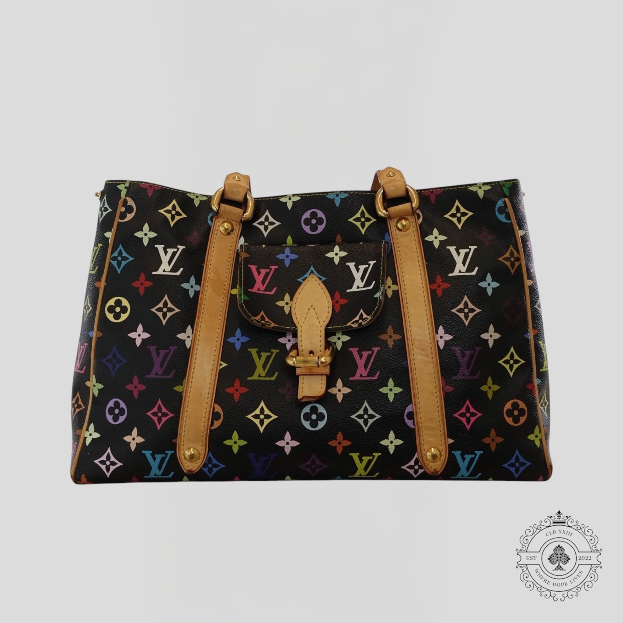 Louis Vuitton x Takashi Murakami Aurelia MM Monogram Purse in Black
