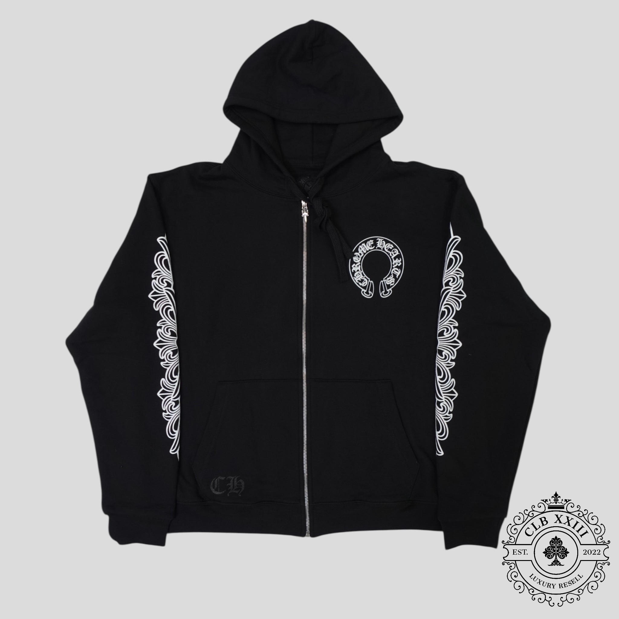 Chrome Hearts Thermal Lined Horseshoe Zip Up Hoodie