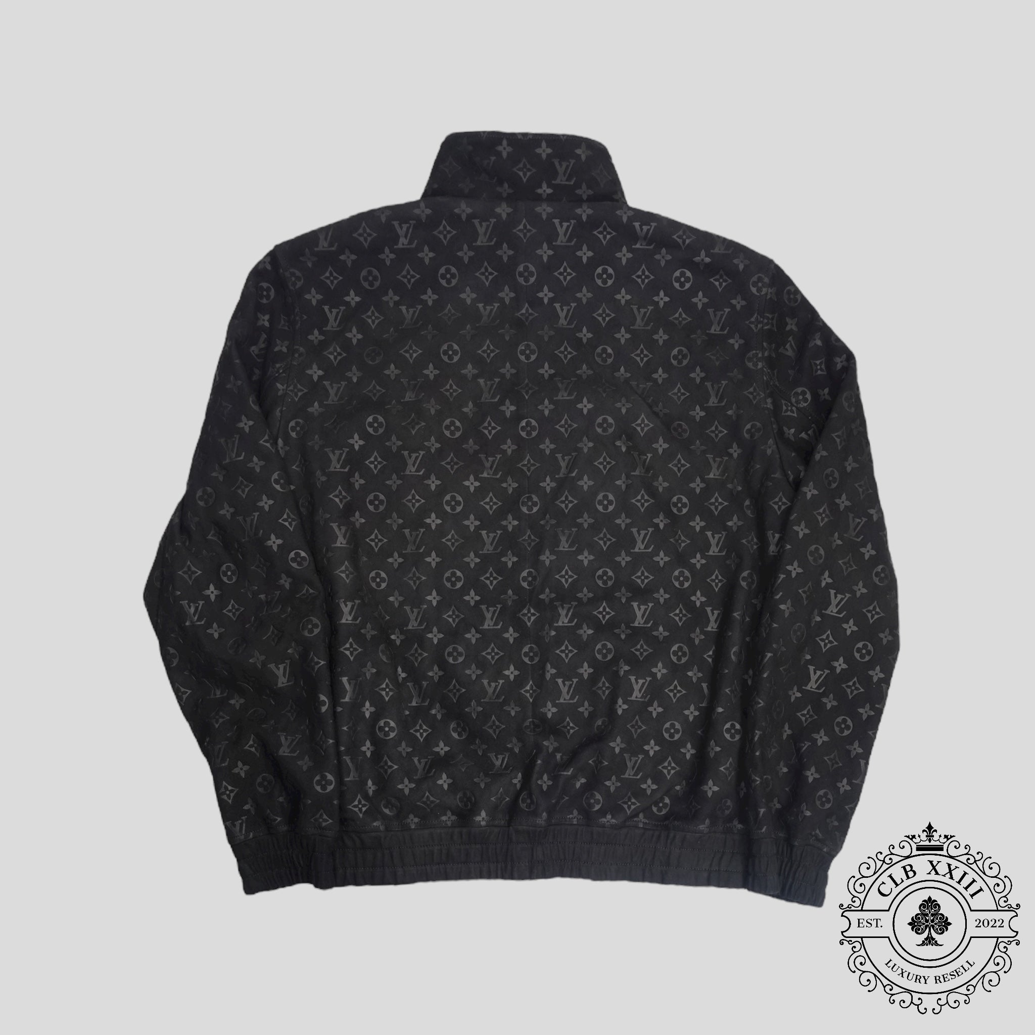 Louis Vuitton Monogram Embossed Tracksuit Jacket in Black