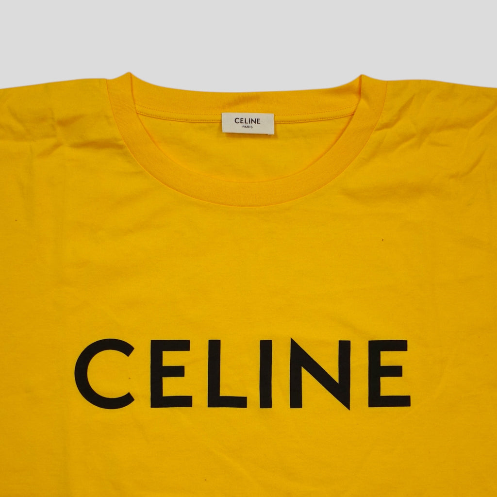 Celine Homme Logo Tee in Yellow