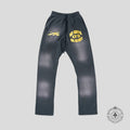 Hellstar No Guts No Glory Flare Bottom Sweatpants in Midnight Dye Black