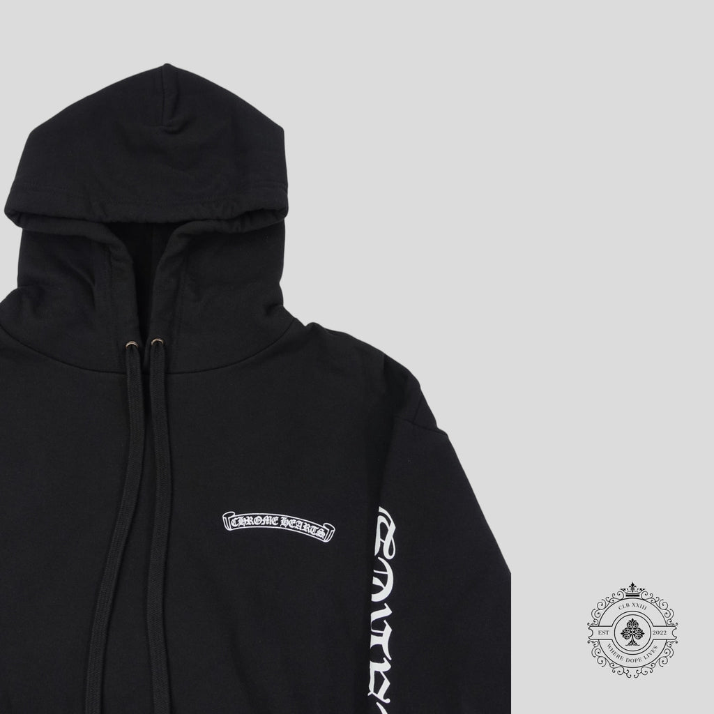 Chrome Hearts Scroll Logo Hoodie in Black