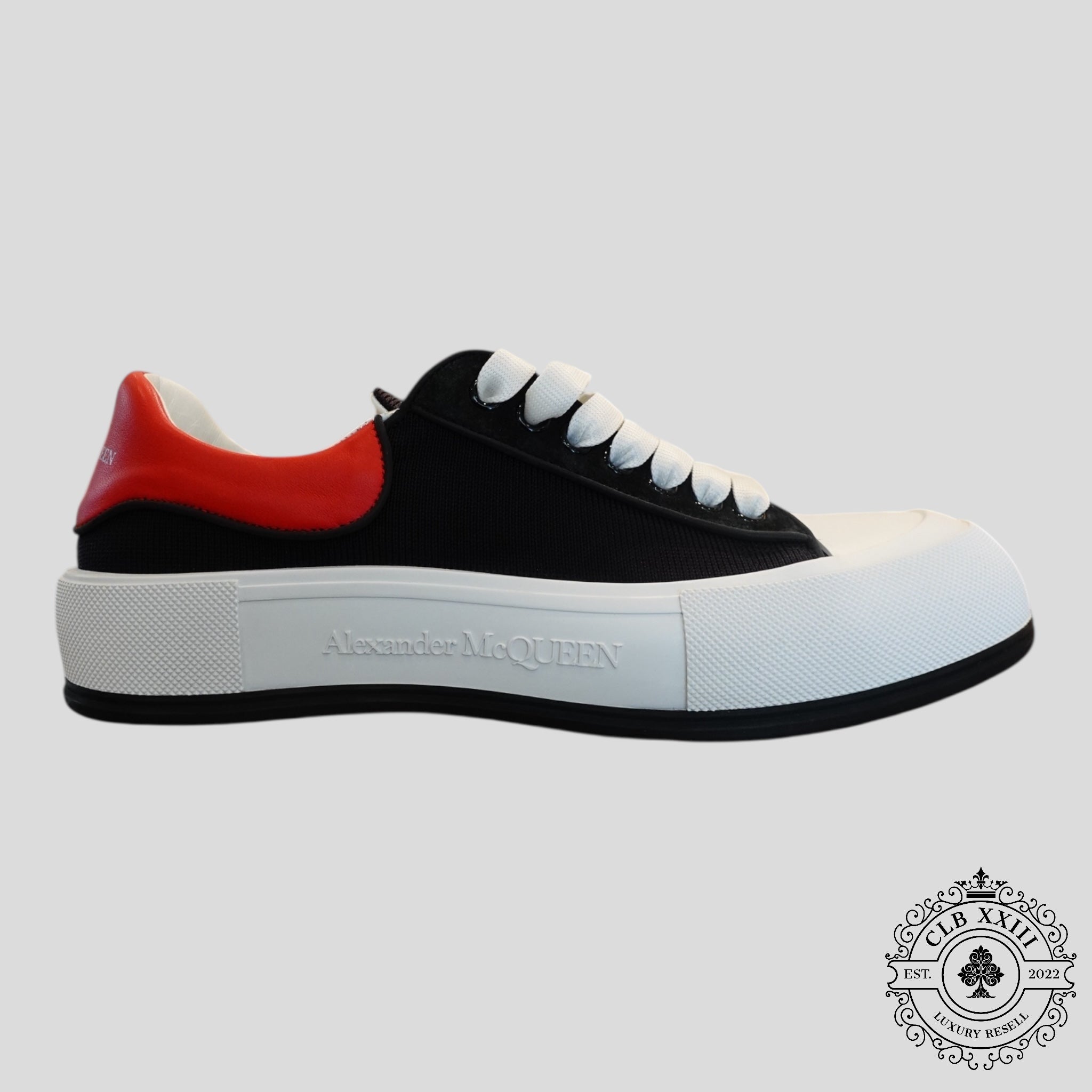 Alexander McQueen Chunky Sole Sneakers in Black/Red