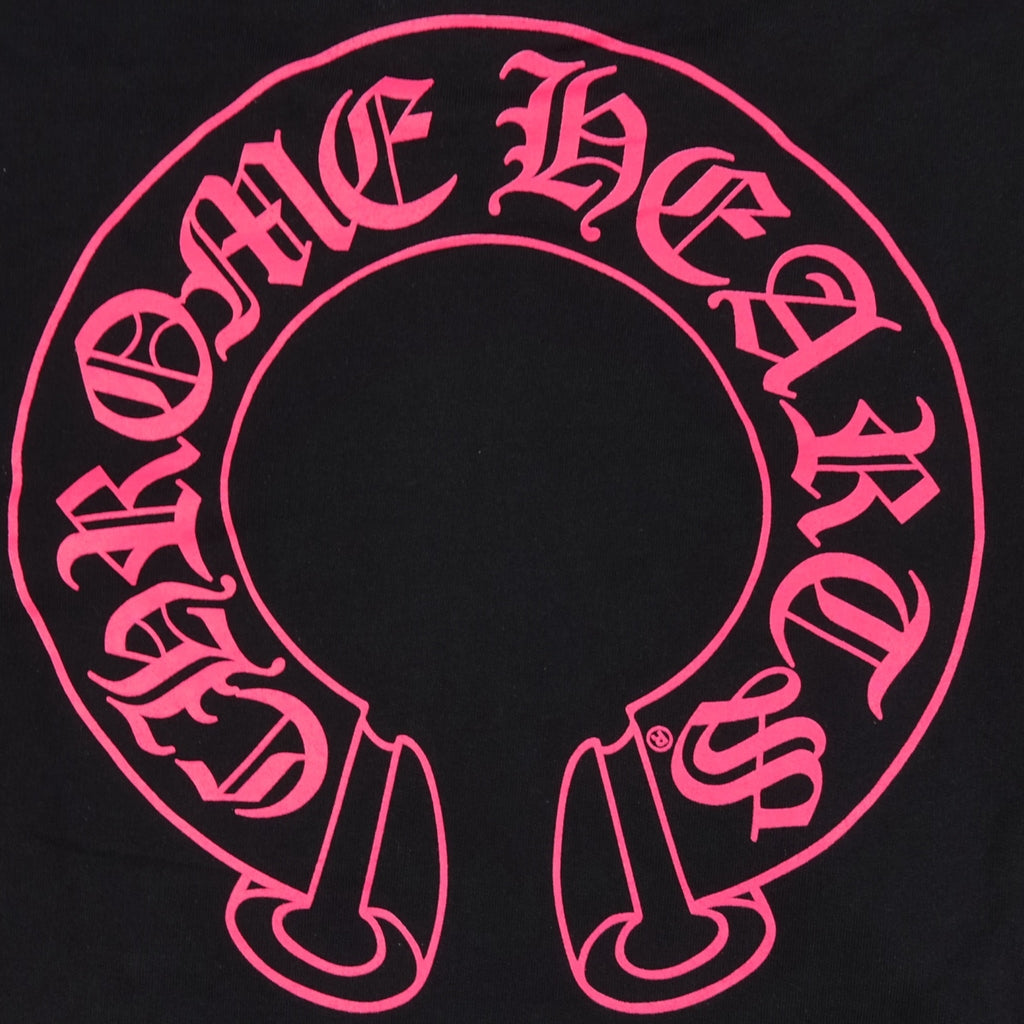 Chrome Hearts Horseshoe Zip Up Hoodie in Black/Pink