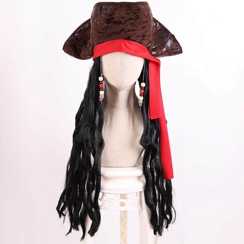 Perruque-chapeau de Capitaine Jack Sparrow pour Halloween