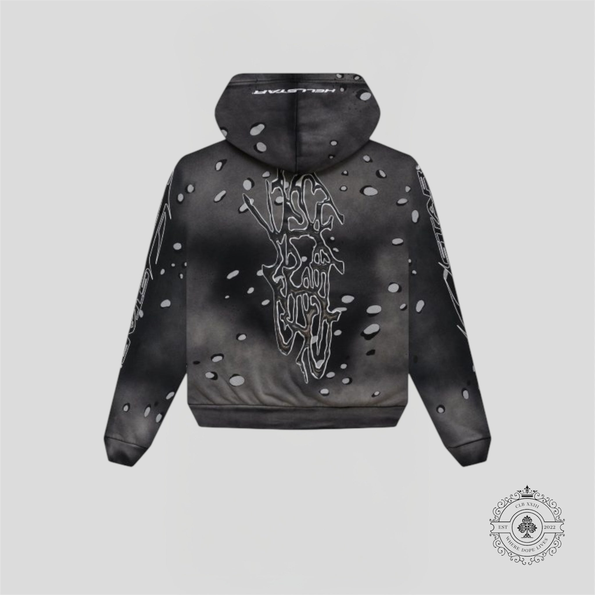 Hellstar No Guts, No Glory! Hoodie in Washed Black