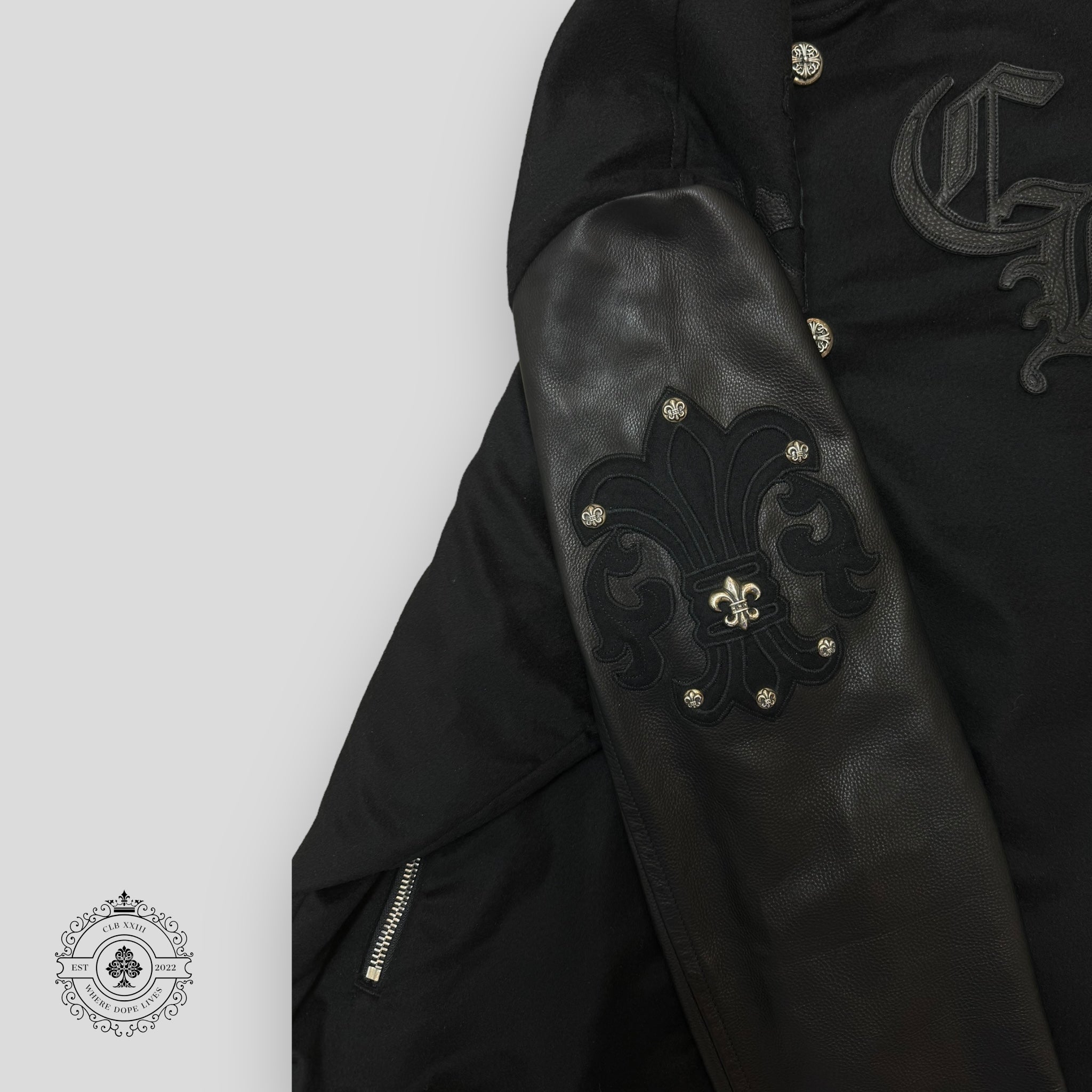 Chrome Hearts Letterman Jacket in Black