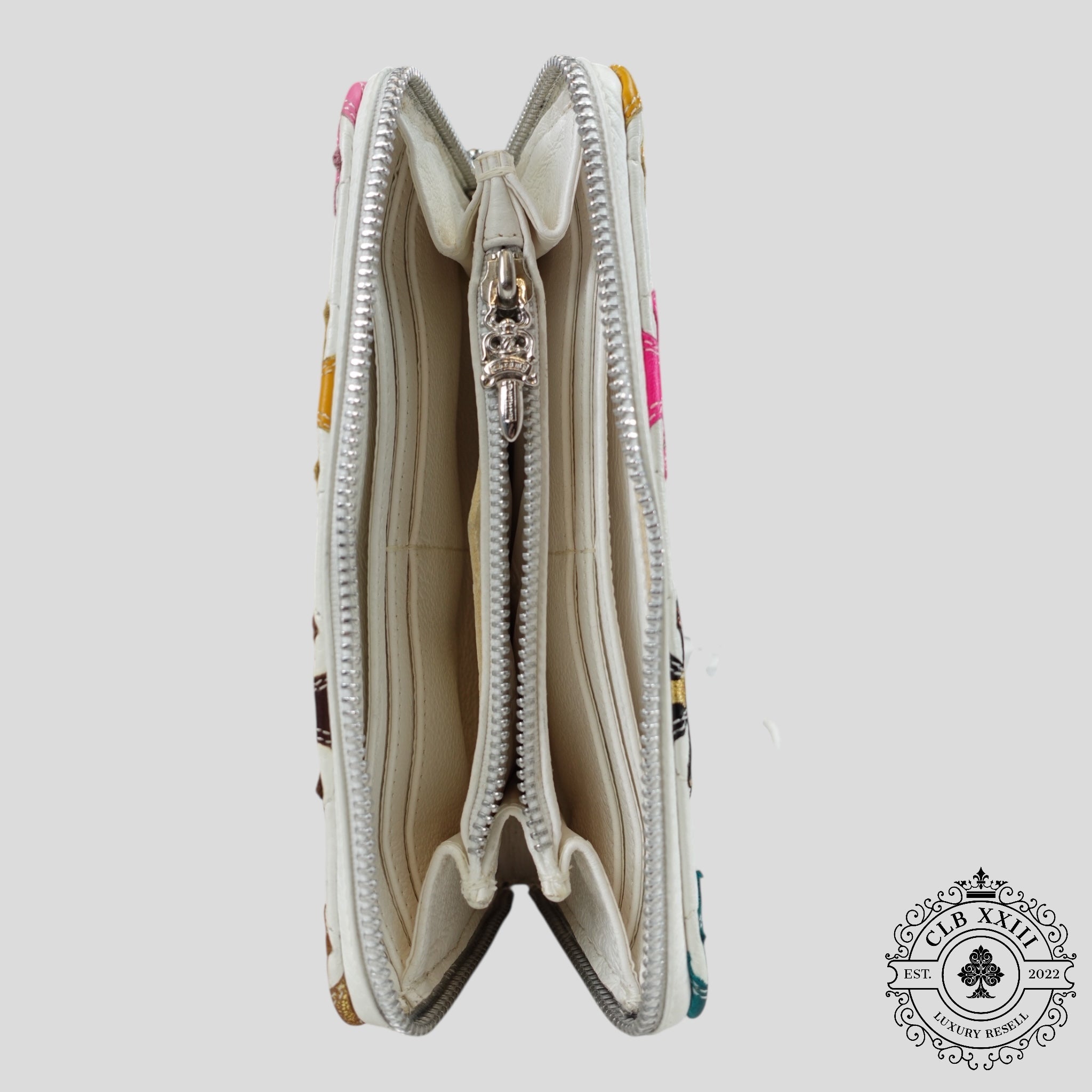 Chrome Hearts Cross Patch Wallet in White/Multicolor