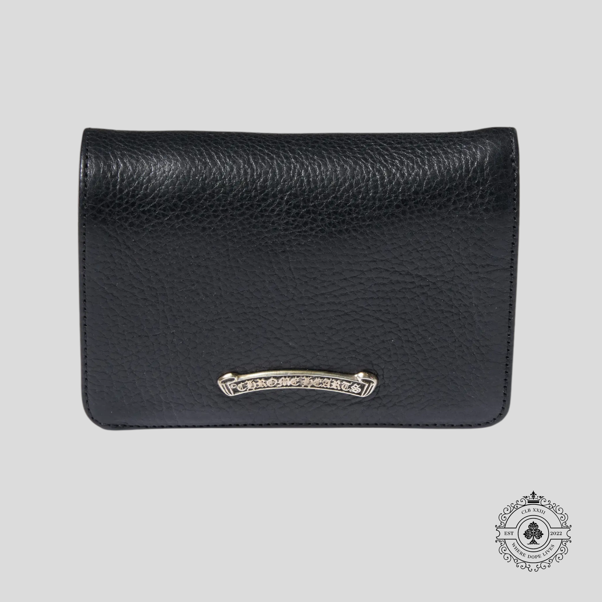 Chrome Hearts Joey Scroll Logo Leather Wallet in Black