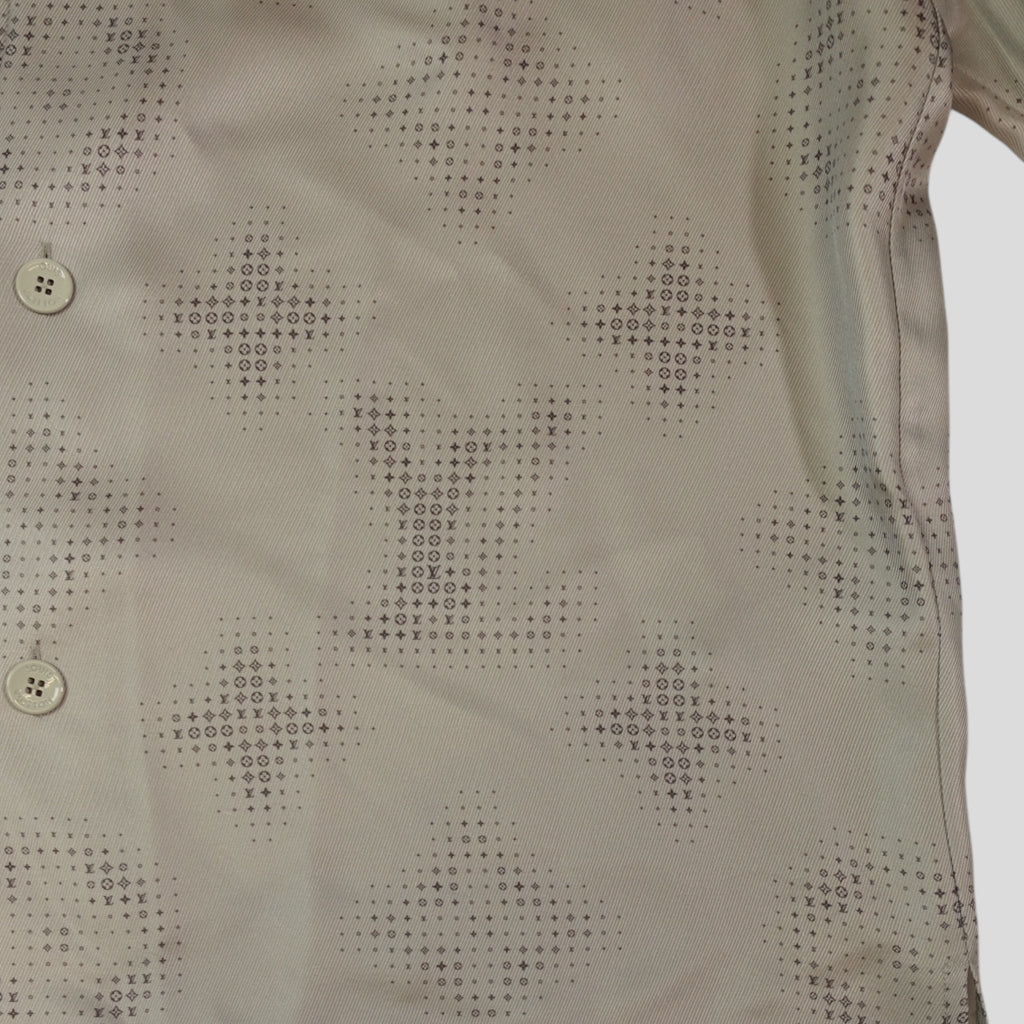 Louis Vuitton Monogram Silk Button Up Shirt in Grey