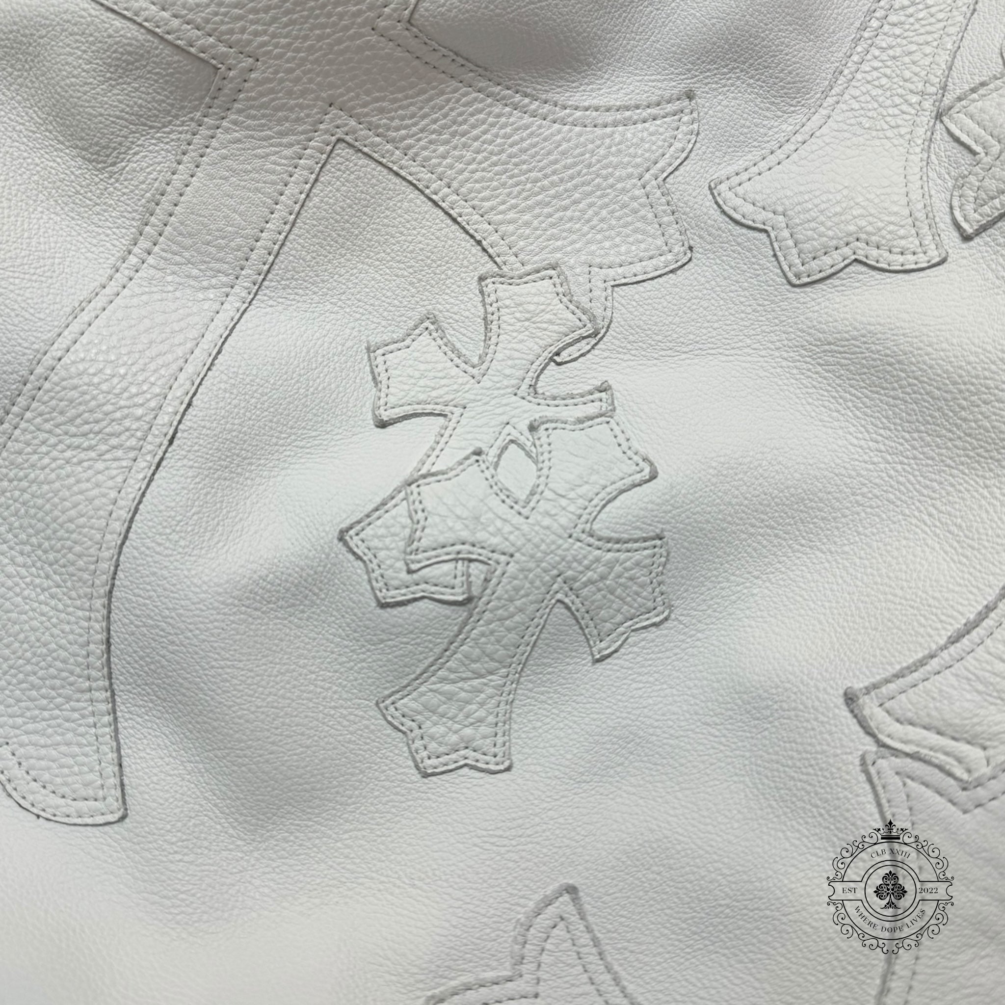 Chrome Hearts Oversized Leather Cross Bean Bag Chair