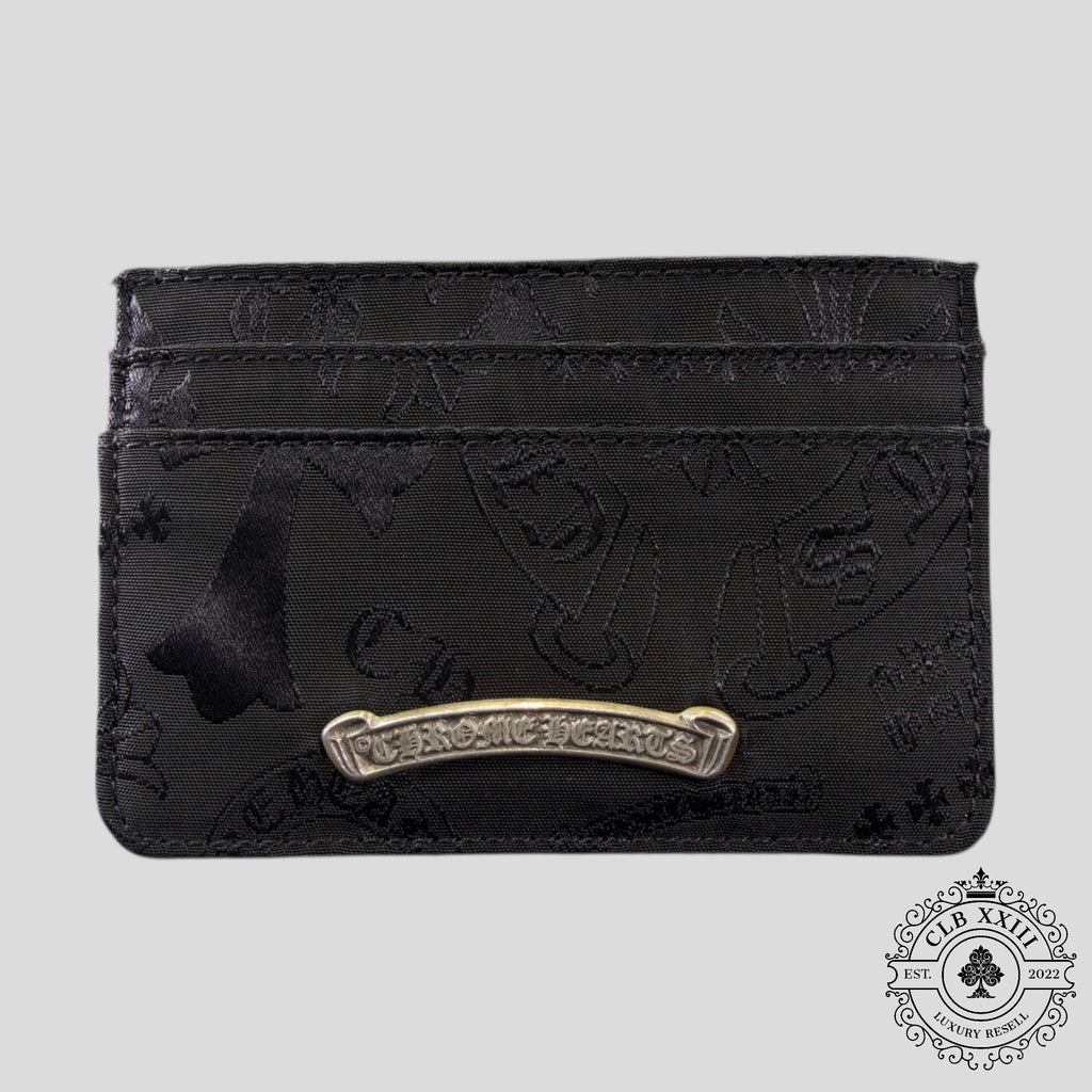 Chrome Hearts Nylon Motif Scroll Plate Cardholder in Black