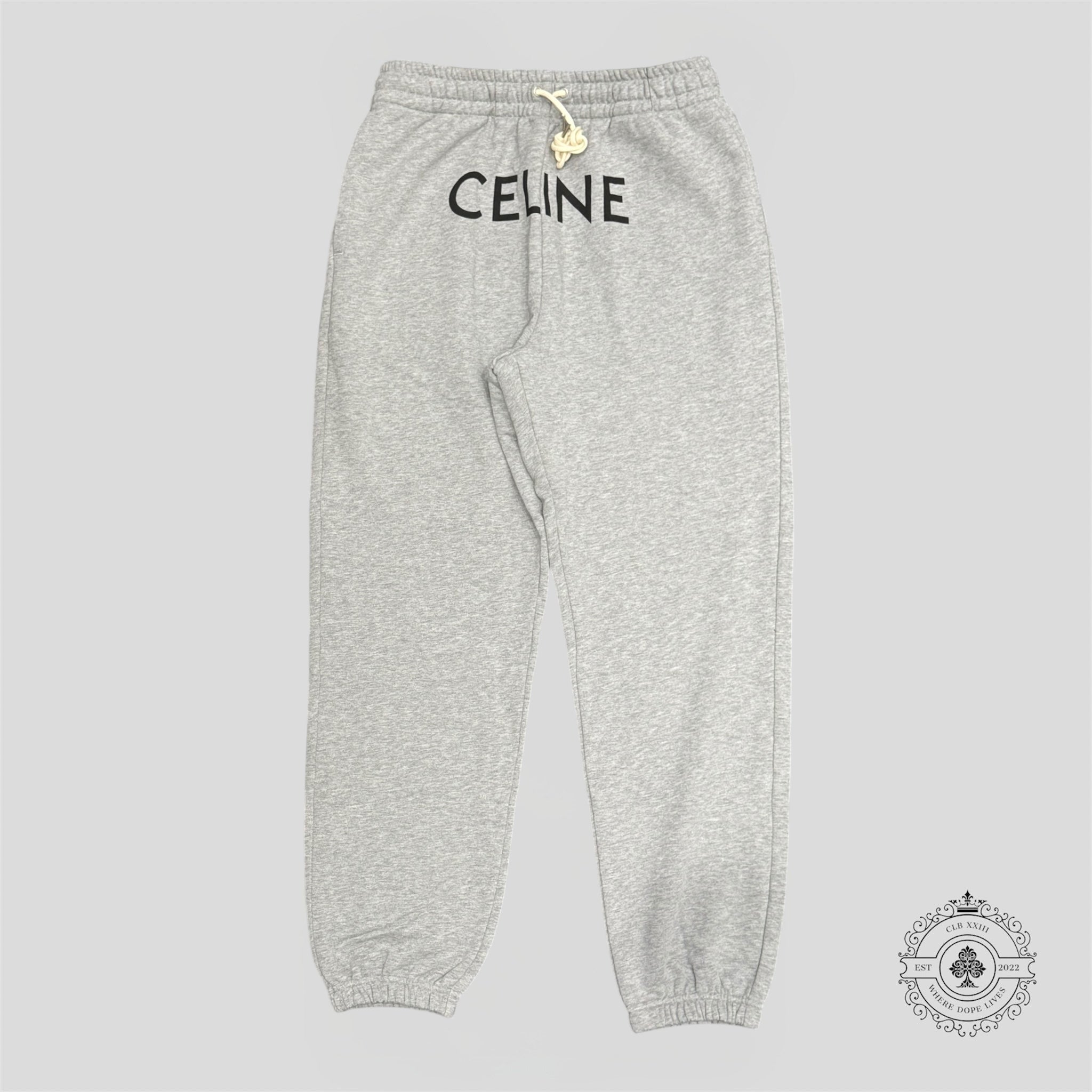 Celine Logo Sweatpants in Grey