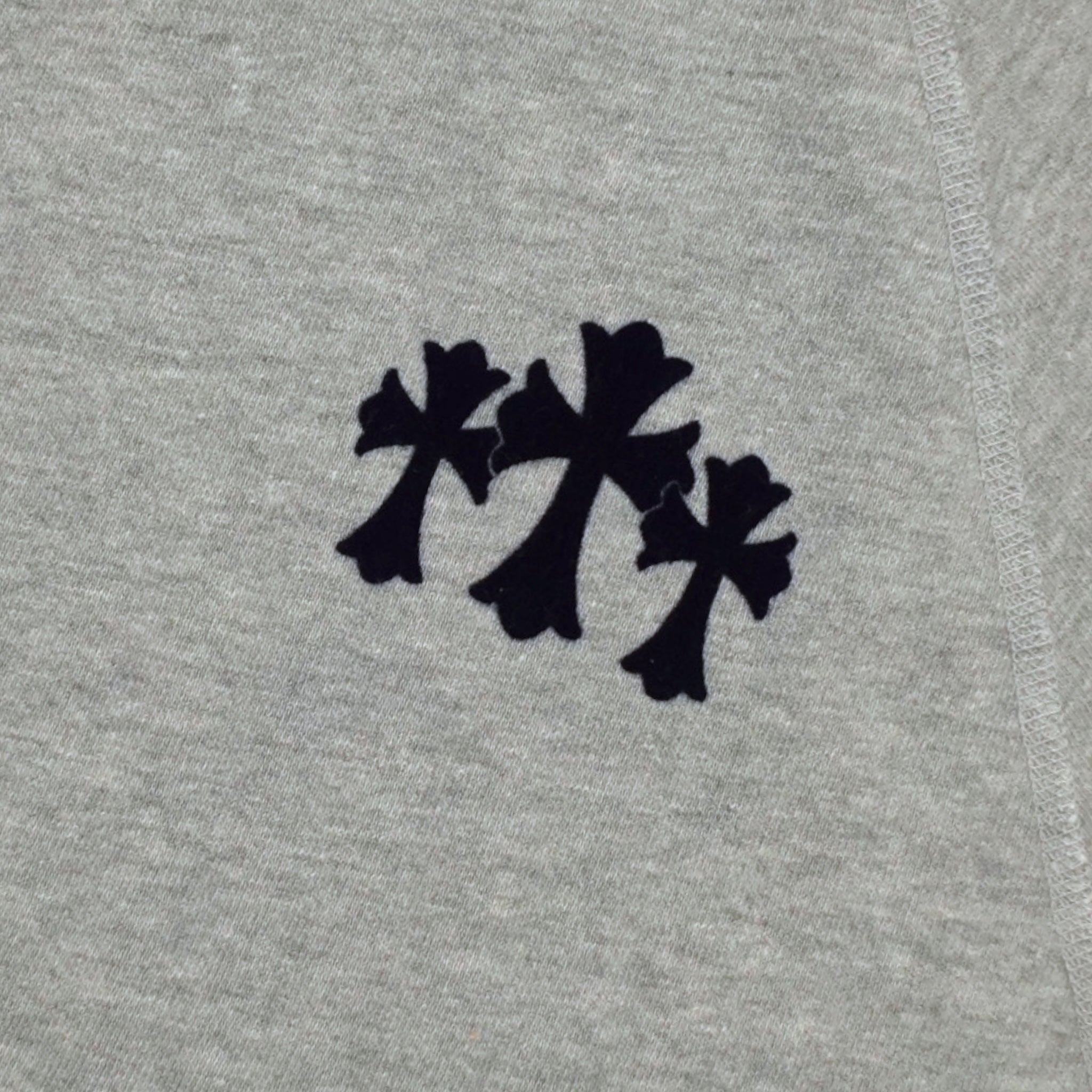 Chrome Hearts Women's Triple Cross CH Flocked Crewneck in Grey