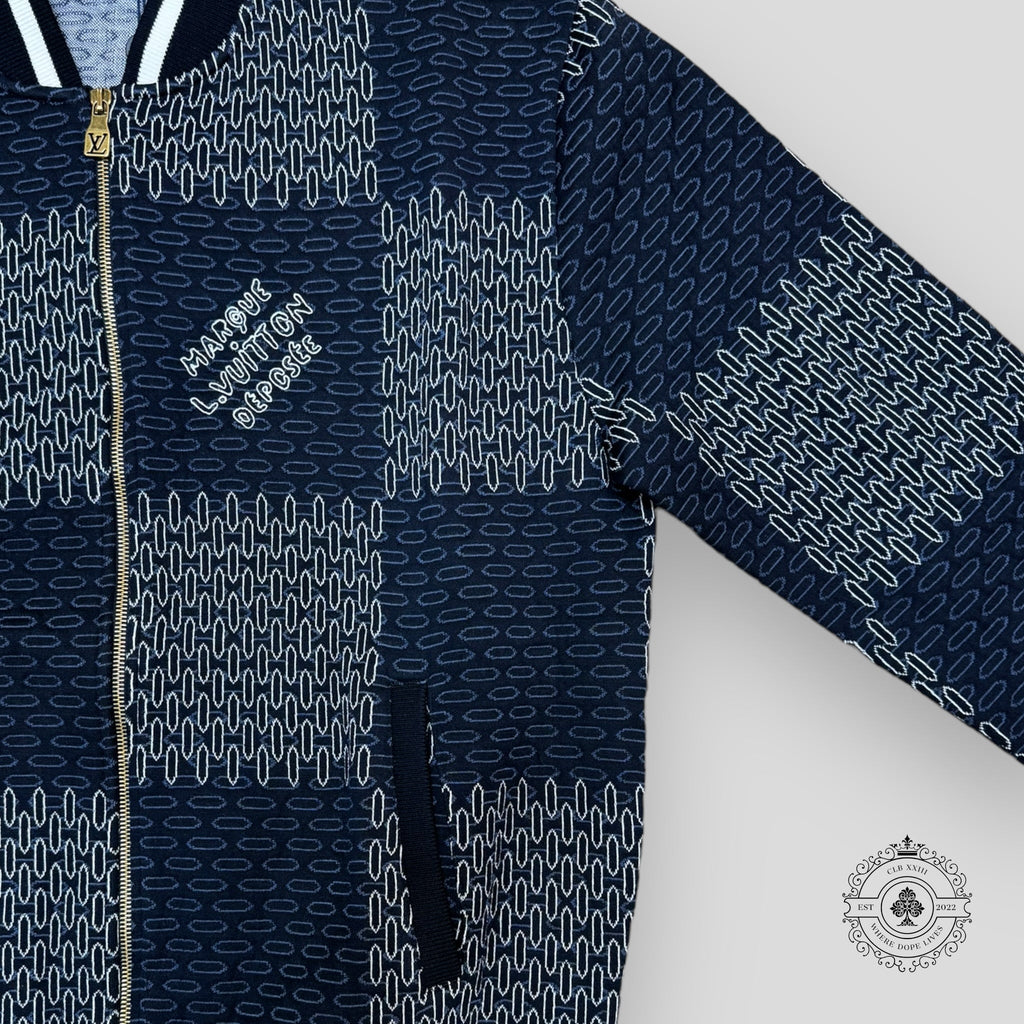 Louis Vuitton Tennis Damier Quilted Cotton Bomber in Navy Blue