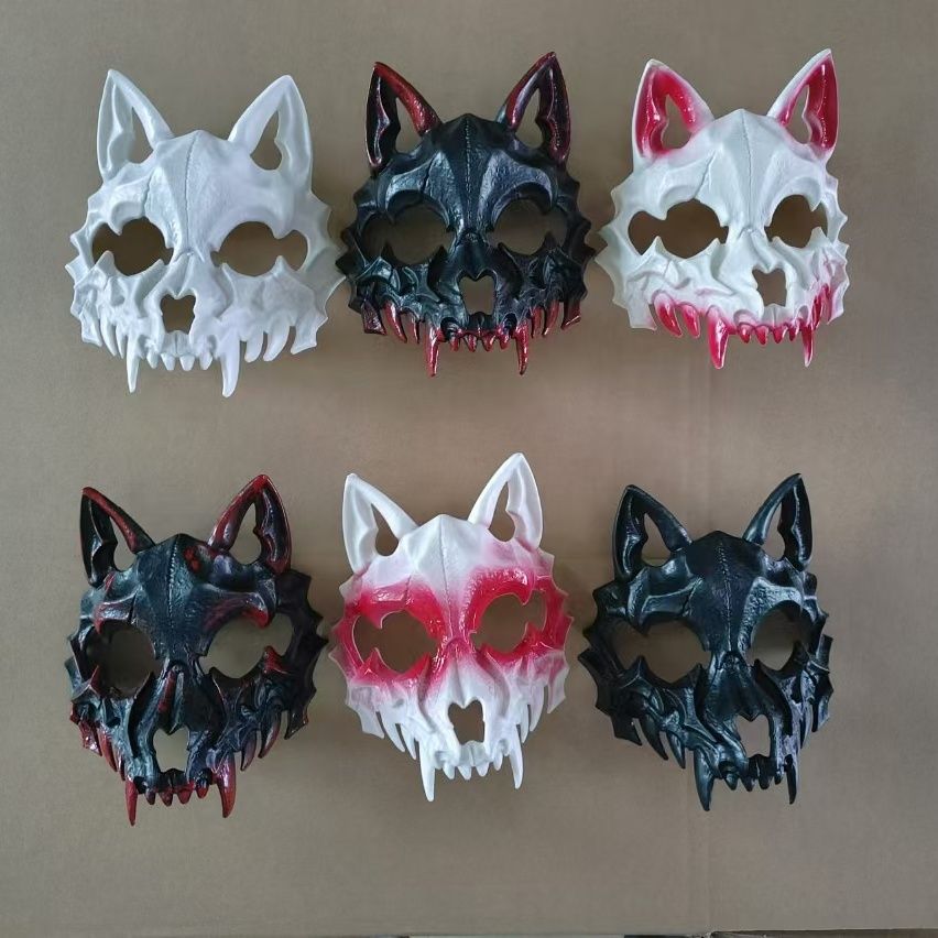 Masque demi-visage de tigre d'Halloween