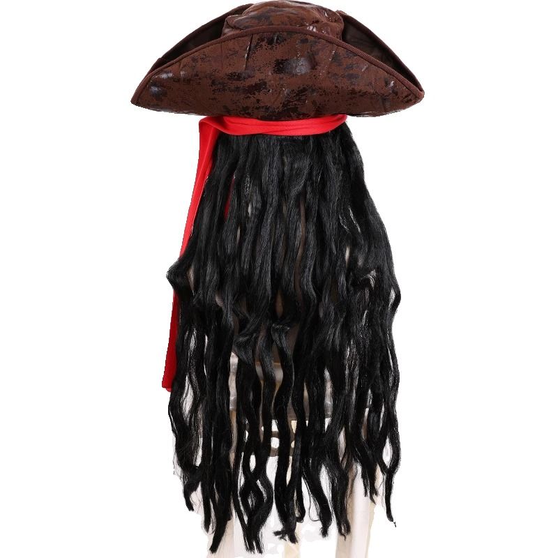 Perruque-chapeau de Capitaine Jack Sparrow pour Halloween