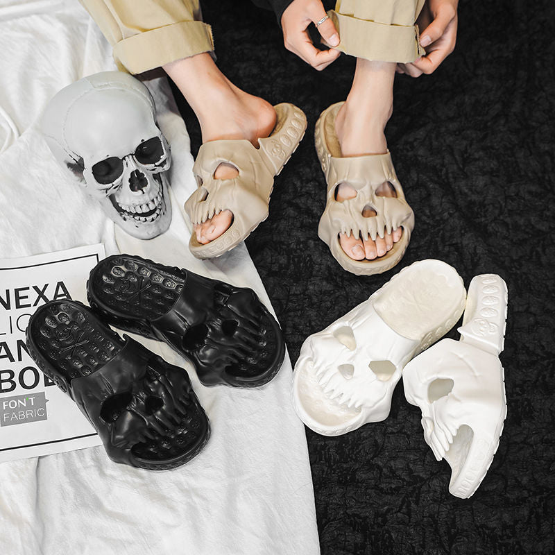 Pantoufles tête de mort Halloween
