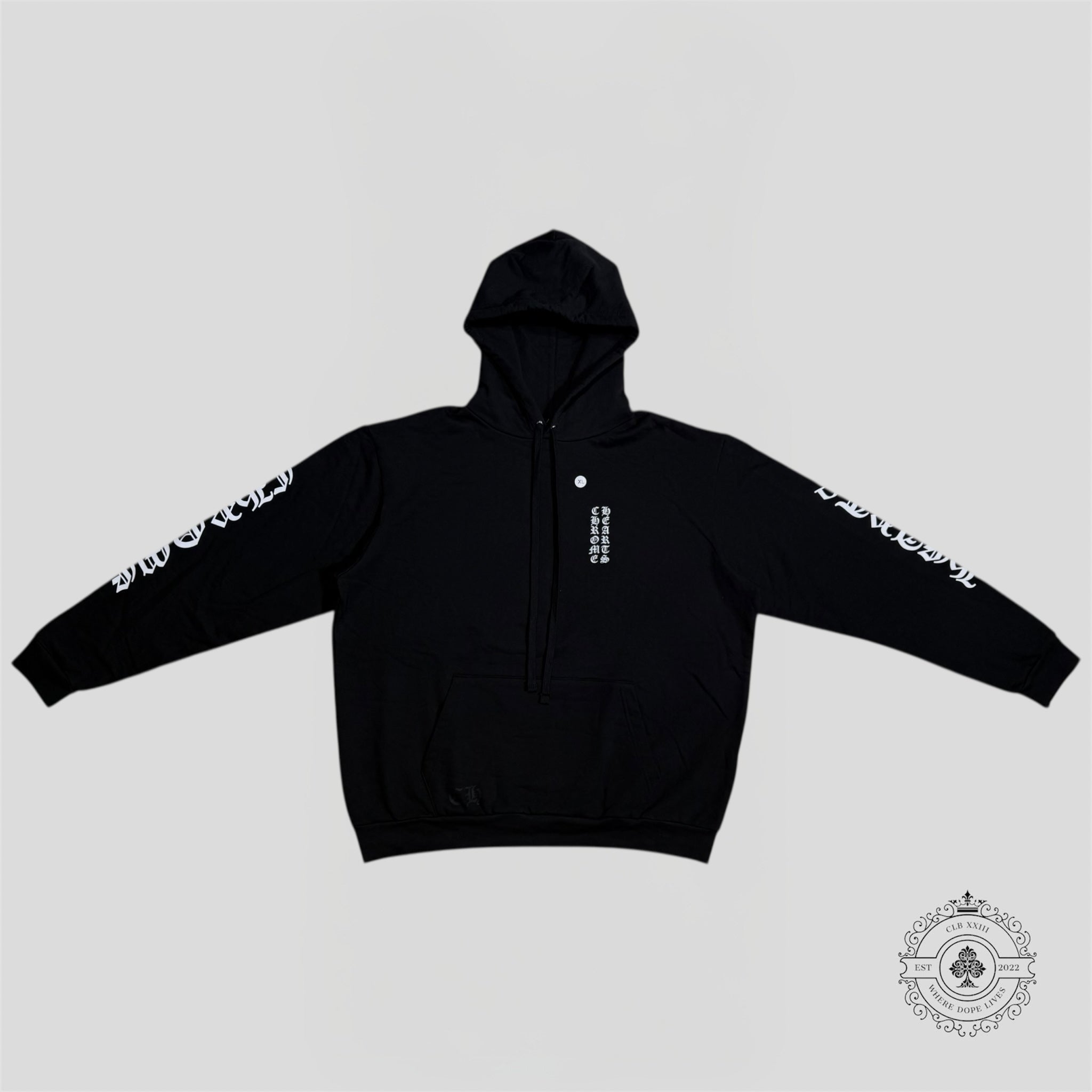 Chrome Hearts Vertical Logo Hoodie in Black