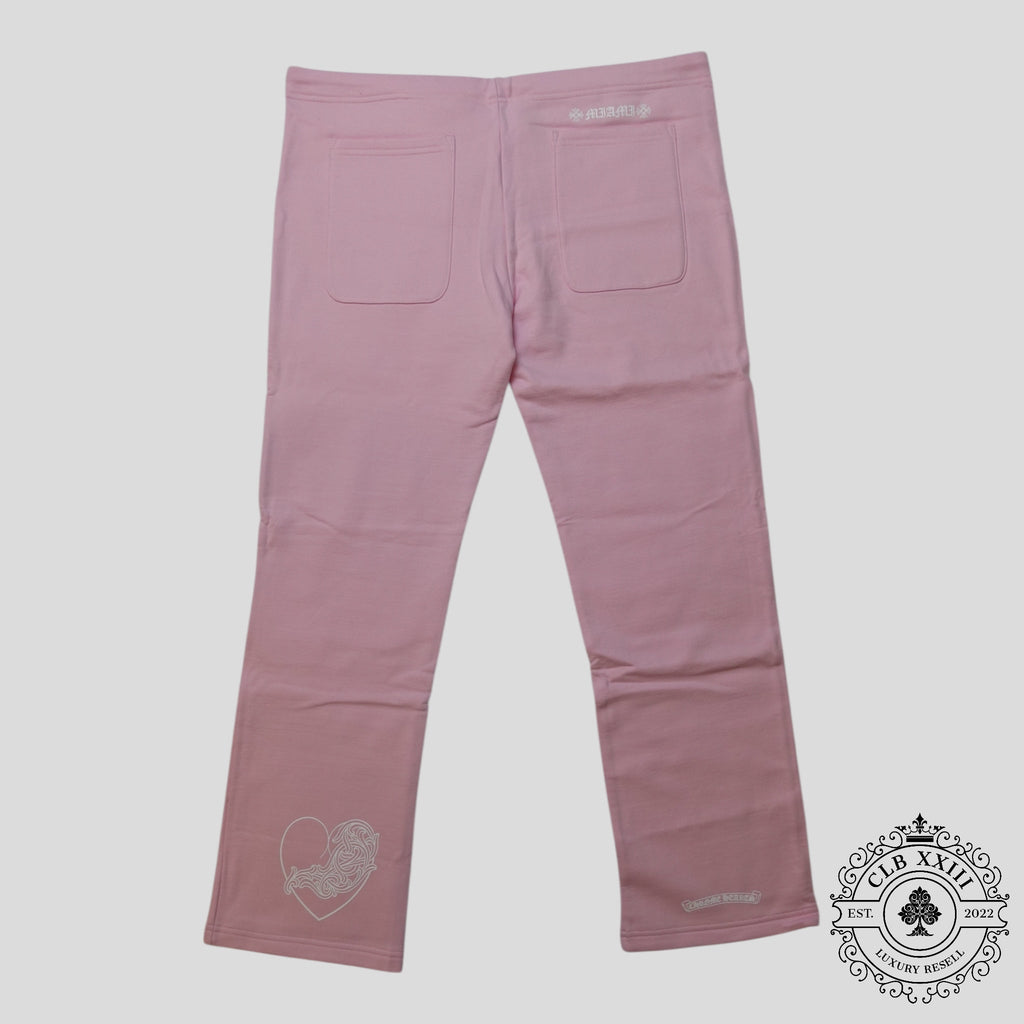 Chrome Hearts Art Basel Vine Heart Sweatpants in Light Pink