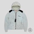 Moncler Padded Front Waffle Knit Jacket in Cream