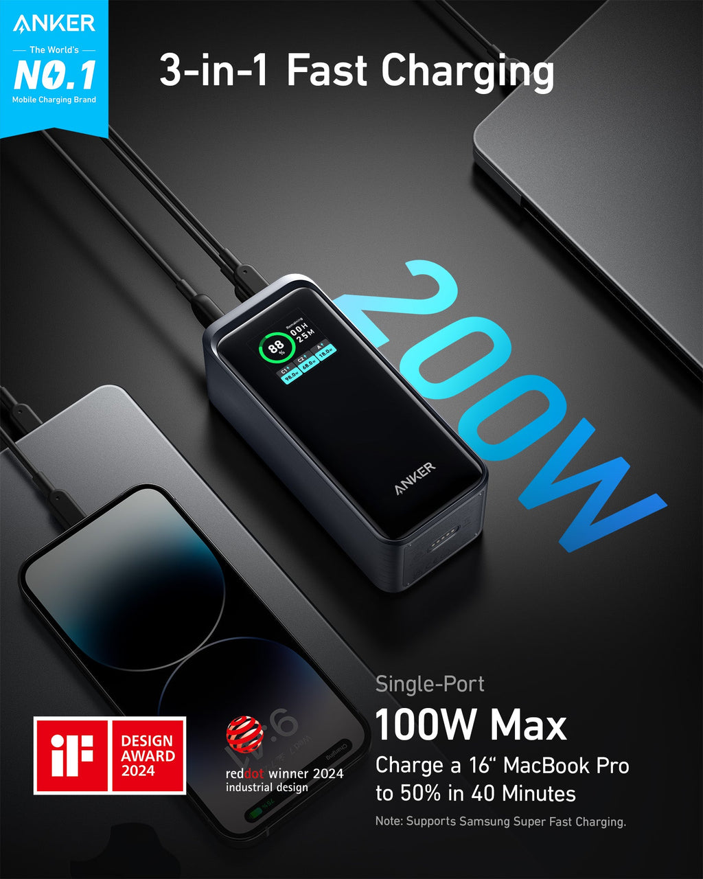 Anker Prime Power Bank (20K, 200W)