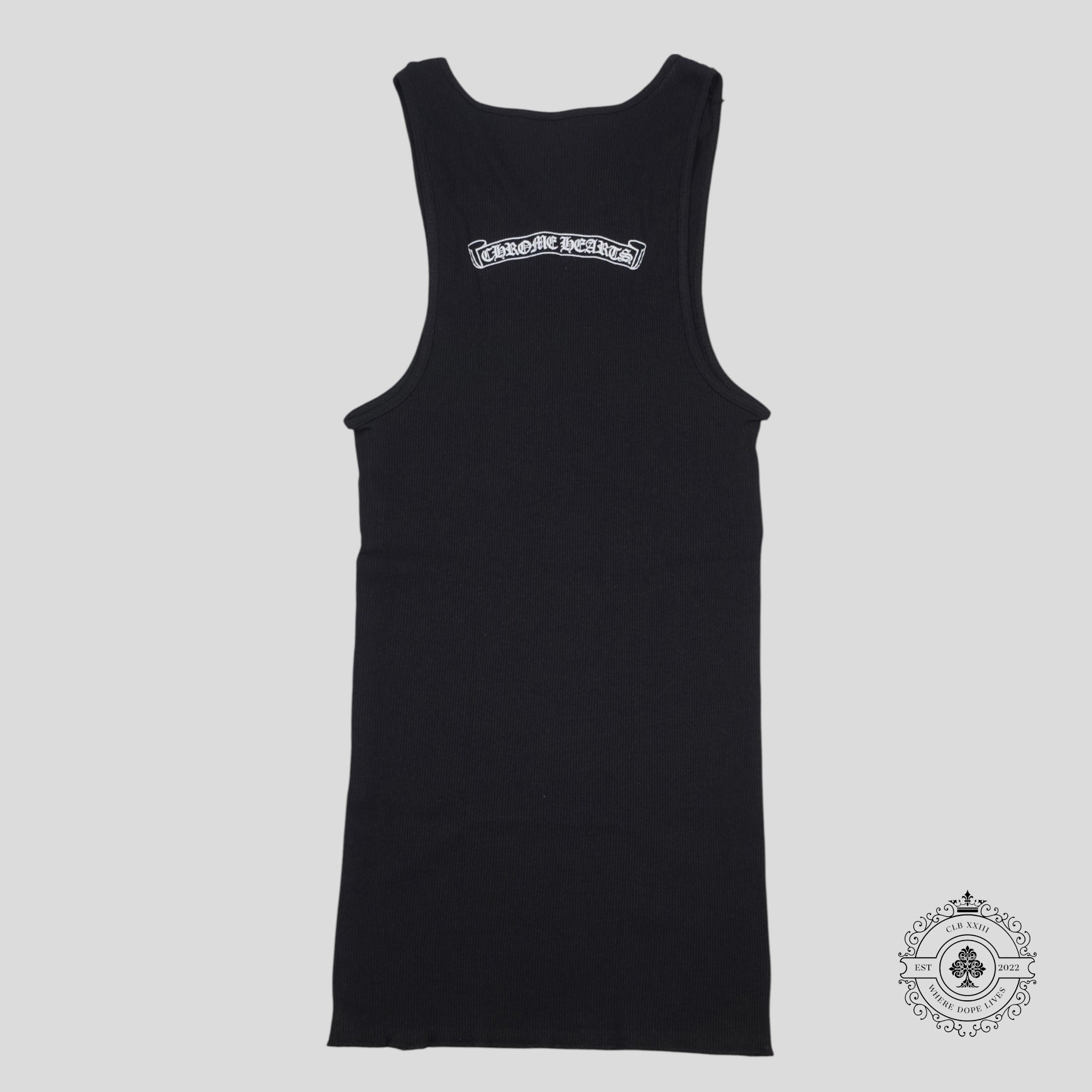 Chrome Hearts Neck Script Logo Tank Top in Black