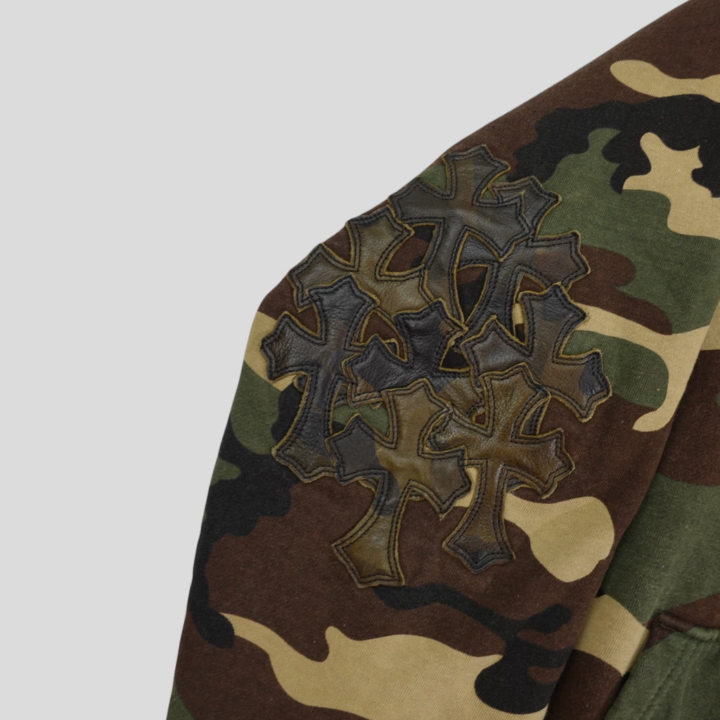 Chrome Hearts Vintage Cross Patch Thermal Zip Up Hoodie