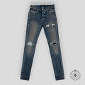 Amiri MX1 Plaid Patch Jeans in Dark Indigo