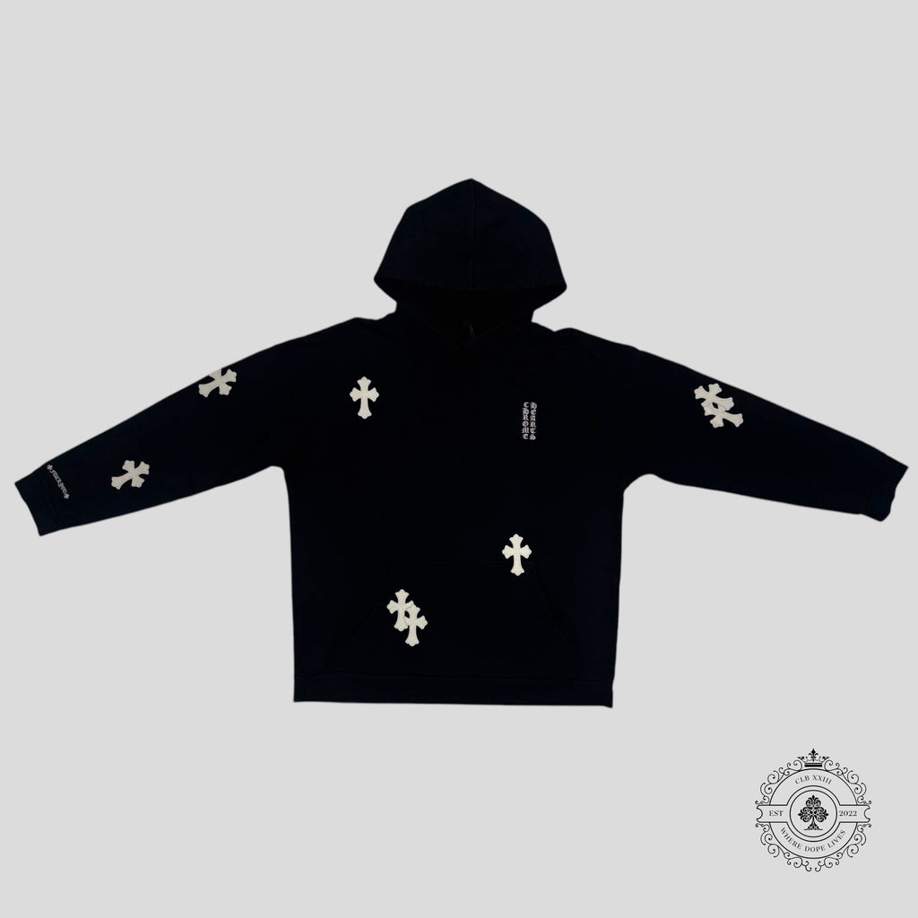 Chrome Hearts Cross Patch Hoodie in Black / White