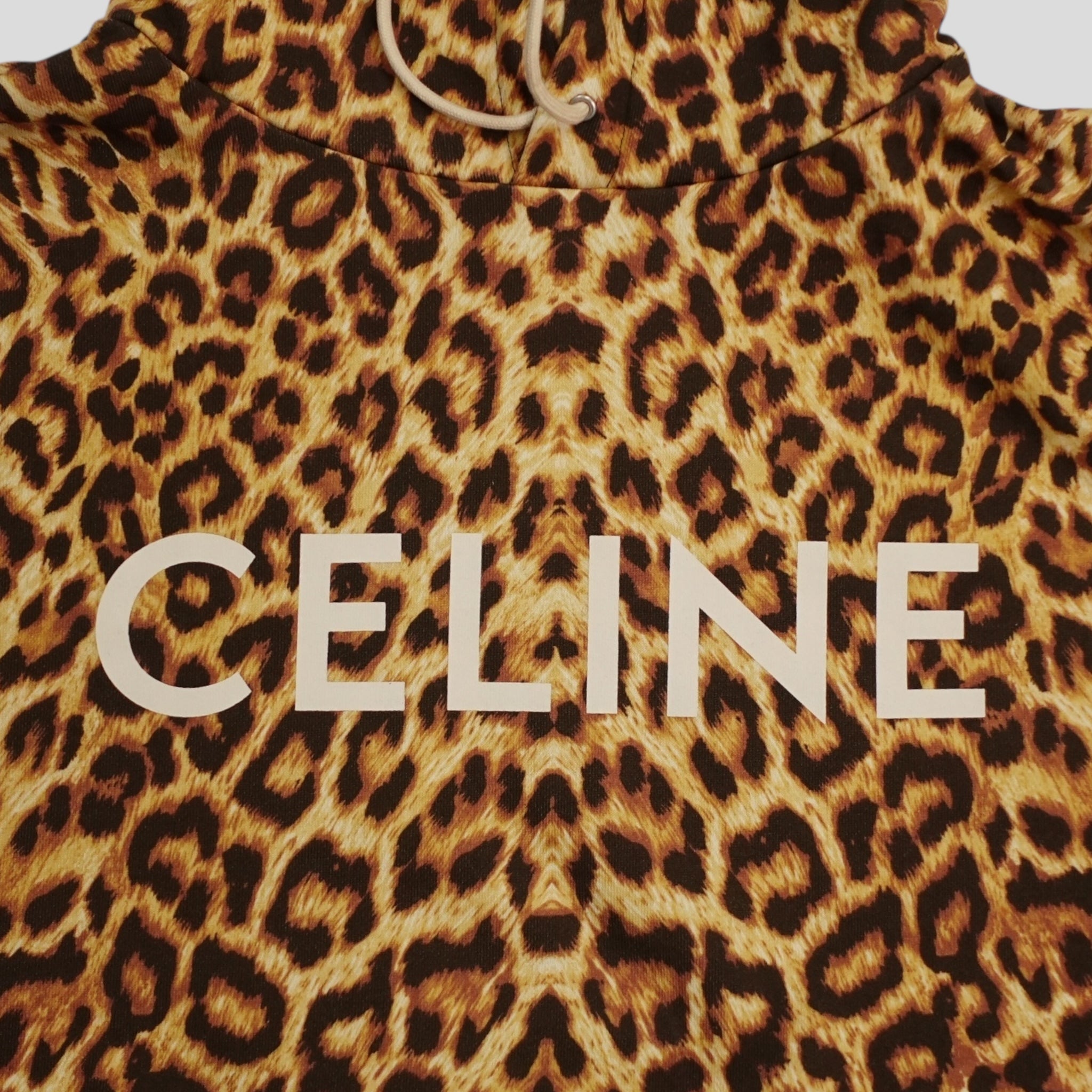 Celine Homme Logo Hoodie in Leopard