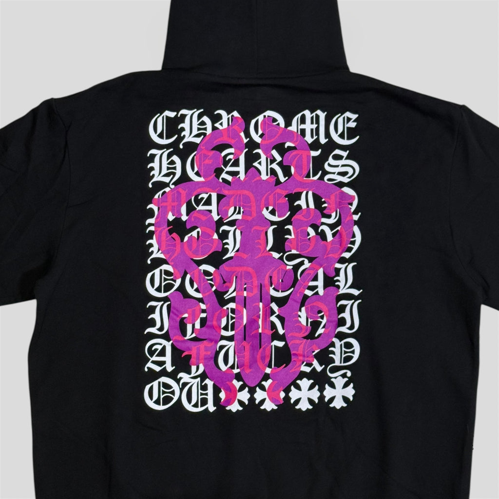 Chrome Hearts Eye Chart Dagger Hoodie in Black/Pink
