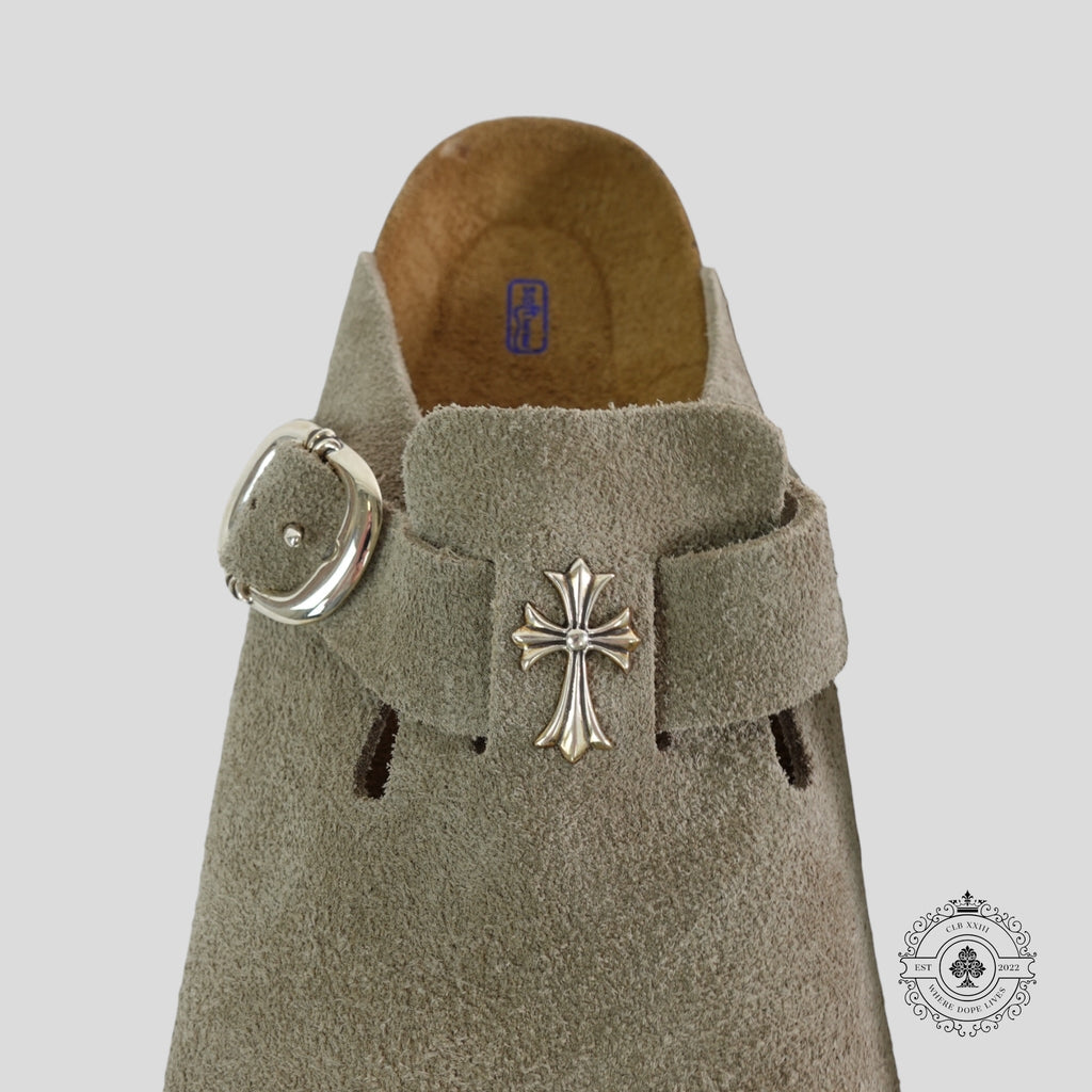 Chrome Hearts Birkenstock Mules in Taupe